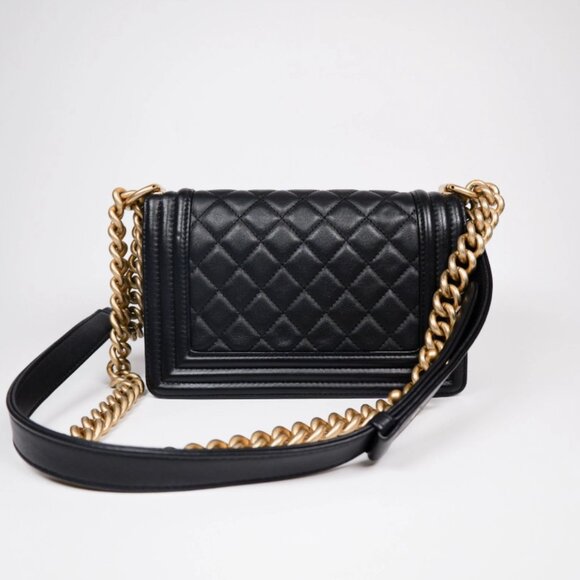 Chanel Boy Bag Medium Lamb Skin Quilted Black Flap  Authentic Pre-Owned - Picture 4 of 7